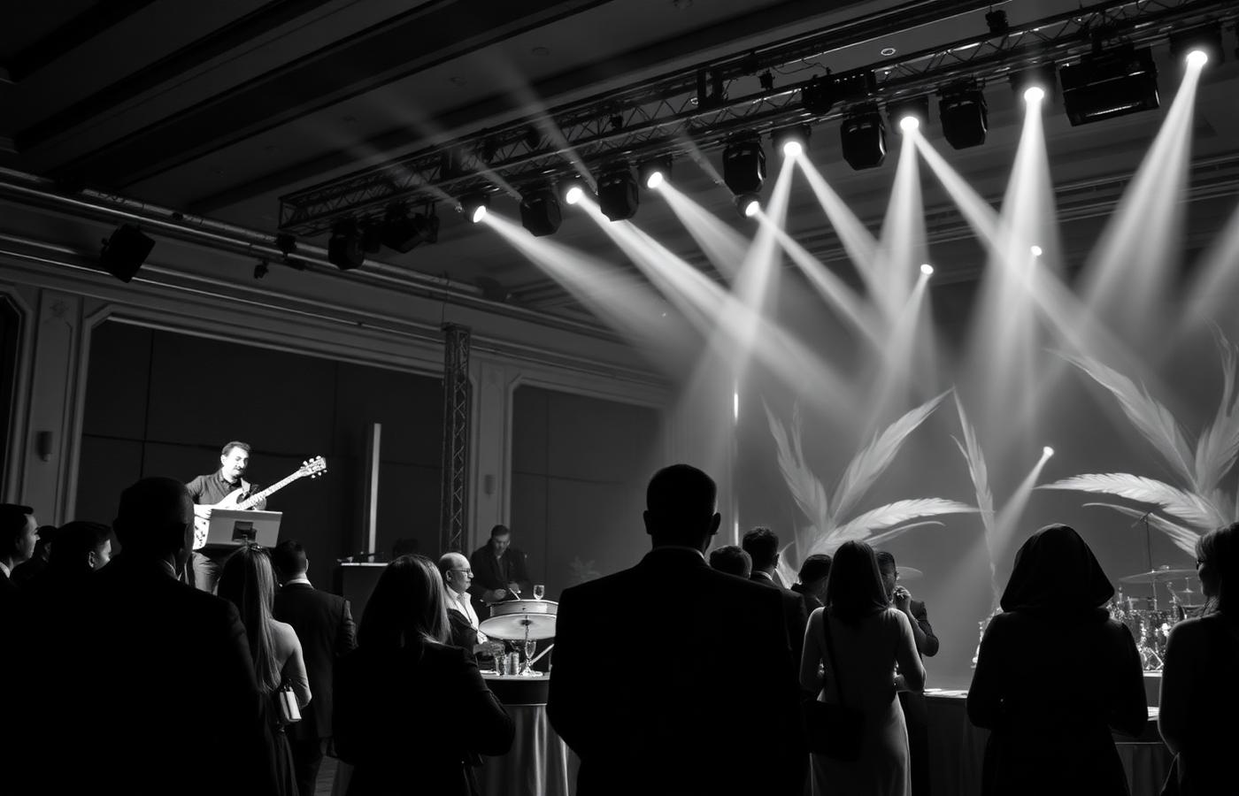 Corporate experience with stage lighting and guests
